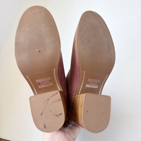 Toms Esme Leather Slip On Ankle Boot Burnt Henna Sz 6.5 - Picture 4 of 5